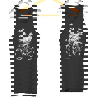Chicken Riding Bike Cyclist Cute Animal Lover Farm Tank Top - Monsterry