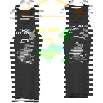 Children's Birthday Ich Bin 4 Jahre Landwirt Combine Harvester Tank Top - Seseable