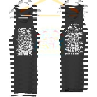 Chillin With My Snowmies Christmas Snowman Men Boys Tank Top - Monsterry