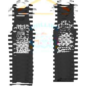 Chillin With My Snowmies Snowman Christmas Kids Boys Tank Top - Monsterry
