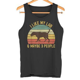 Chocolate Lab For Mom Dad Kids I Like My Labrador Tank Top - Monsterry