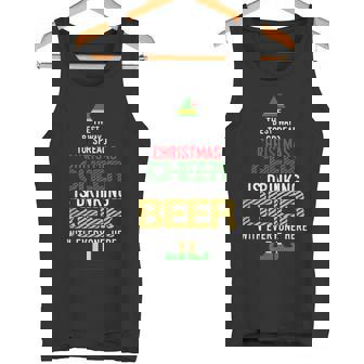 Christmas Cheer Elf Naughty Santa Elf Beer Tank Top - Monsterry