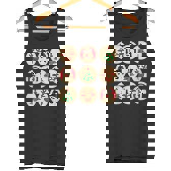 Christmas Cute Sugar Cookie Christmas Tree Snowman Reindeer Tank Top - Monsterry