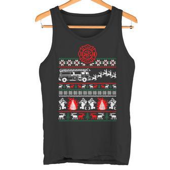 Christmas Fireman Fire Brigade Ugly Christmas Tank Top - Geschenkecke