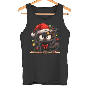 Christmas Grumpy Angry Cat Naughty Fairy Lights Tank Top - Geschenkecke