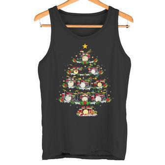 Christmas Lights Santa Drummer Christmas Tree Tank Top - Geschenkecke