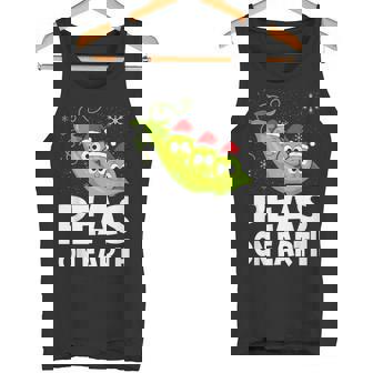 Christmas Pun Lover Peas On Earth World Peace Vegan Tank Top - Monsterry