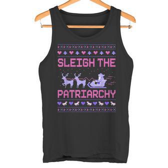 Christmas Sleigh The Patriarchy Feminist Feminism Deer Xmas Tank Top - Geschenkecke