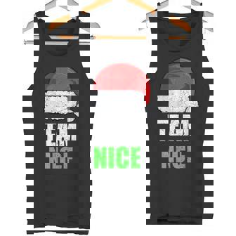 Christmas Team Nice Shirt Matching Family Pajama Naughty Tank Top - Monsterry