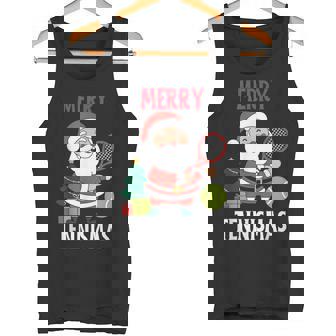 Christmas Tennis Pajamas Matching Xmas Tennis Racket Holiday Tank Top - Monsterry