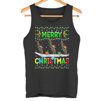 Christmas Trombone Lighting Santa Hat Merry Christmas Trombone Tank Top - Geschenkecke