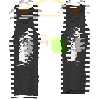 Christmas Winter Holiday Dance Dabbing Snowman Tank Top Tank Top - Monsterry
