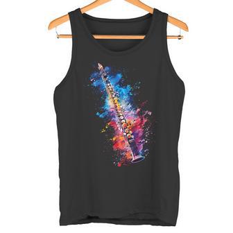 Clarinet Instrument On Colourful Painted Clarinet Tank Top - Geschenkecke