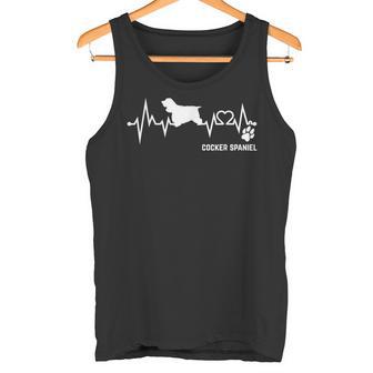 Cocker Spaniel Heartbeat Pulse Dog Ecg Dog Lovers S Tank Top - Geschenkecke