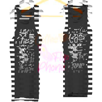 Coffee Addict Latte Lovers 90S Flip Phone Vintage Cell Phone Tank Top - Monsterry