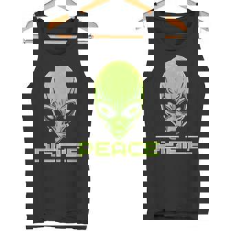 Colorful Alien Head Peace UFO Human Festival Costume Tank Top Tank Top - Monsterry
