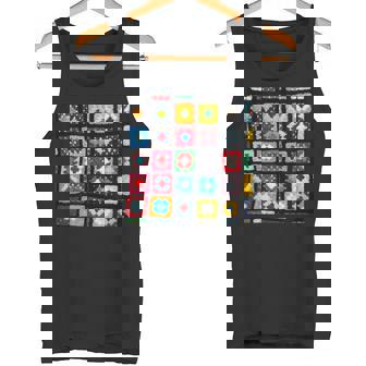 Colorful Crocheted Granny Square Pattern Tank Top - Monsterry