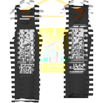 Colorful Featuring Electric Substation Building Tank Top - Monsterry