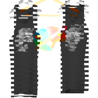 Colorful Paint Palette And Brushes Art Tank Top - Monsterry