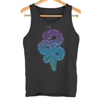 Colorful Silver Abstract Snake Scale Art Premium Tank Top - Monsterry