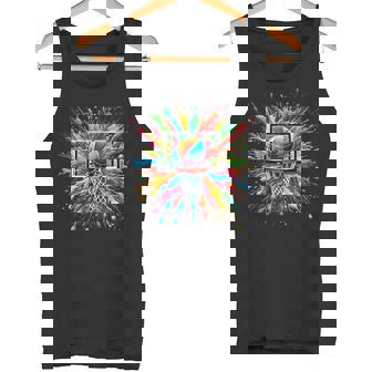 Colorful Tie Dye Basketball Hoop Splash Color Net Slam Dunk Tank Top - Monsterry