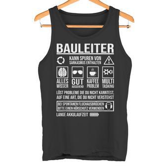 Construction Site Traces Of Sarcasm Included Construction Manager Tank Top - Geschenkecke