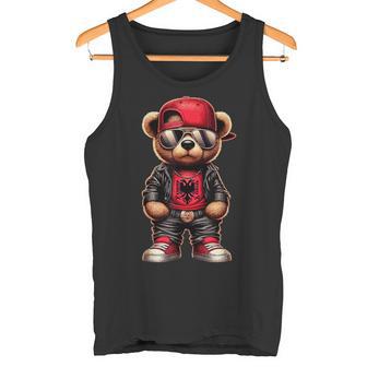 Cool Albanian Teddy Bear Albania Flag Outfit Street Tank Top - Geschenkecke