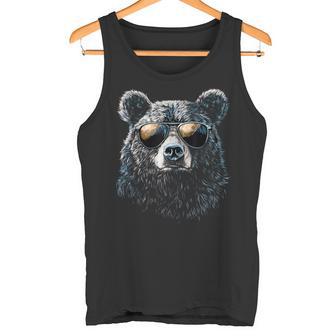 Cool Bear Portrait With Sunglasses Illustration Bear Tank Top - Geschenkecke