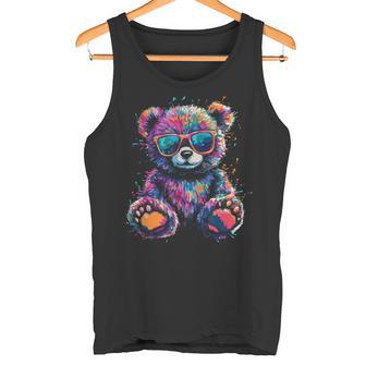 Cooler Bunter Bär Mit Sonnenbrille Tank Top - Geschenkecke