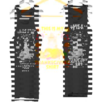 Corgi Dog With Pumpkin Pie Fruits This Is My Thanksgiving Tank Top - Monsterry
