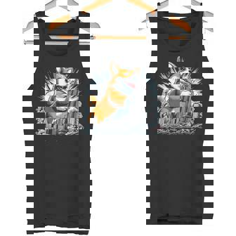 Corgizilla Dog Monster Movie Meme Corgi Graphic Kaiju Tank Top - Thegiftio UK