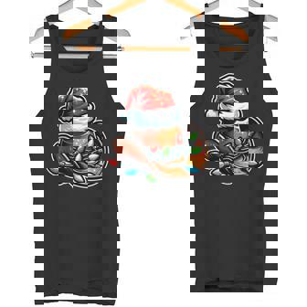Cowboy Santa Hat Xmas Reindeer Rodeo Christmas In Texas Tank Top - Monsterry