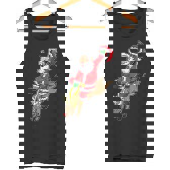 Cowboy Santa Xmas Reindeer Rodeo Christmas In Texas Tank Top - Monsterry
