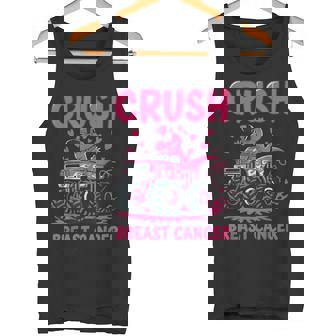 Crush Breast Cancer Awareness Monster Truck Pink Toddler Boy Tank Top - Monsterry