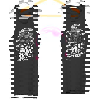 Crush Breast Cancer Awareness Monster Truck Toddler Boy Kids Tank Top - Monsterry