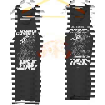 Crushing It With Jesus Christian Faith Monster Trucks Tank Top - Monsterry