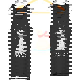 Cute & Unique Christmas Polar Bear & Snow T-Shirt Tank Top - Monsterry