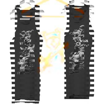 Cute Dog Playing Guitar Dogs Musician Music Tank Top - Monsterry
