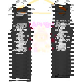 Cute Labubu Lover The Monsters Pink Halloween Christmas Tank Top - Monsterry
