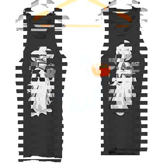 Cute Little Ghost Chef Lunch Lady Cafeteria Halloween Tank Top - Monsterry