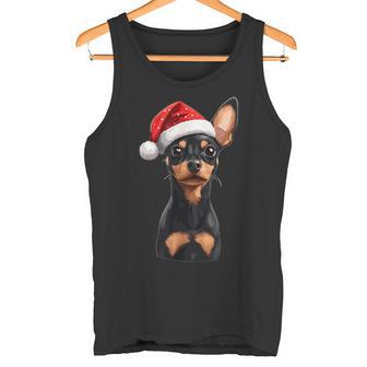 Cute Miniature Pinscher Dog Christmas Merry Xmas Graphic Tank Top - Geschenkecke