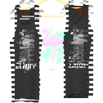 Cute Pink Flamingo Graphic Lets Flamingle Birthday Tank Top - Monsterry