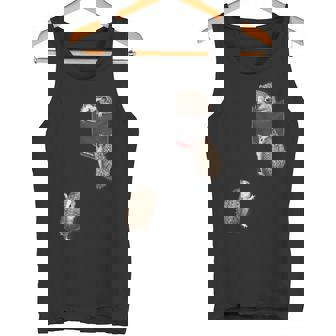 Cute Playful Hedgehog Trio Playing In Pocket Tank Top - Geschenkecke