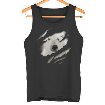 Cute Polar Bear Face Animal Rider Polar Bear Ripped Tank Top - Geschenkecke