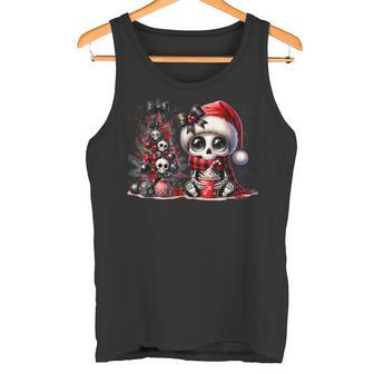 Cute Skeleton Skull Christmas Gothic Christmas Tree Tank Top - Geschenkecke