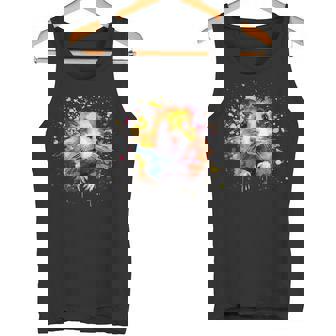 Cute Syrian Hamster Lover Colorful Splash Art Tank Top Tank Top - Monsterry