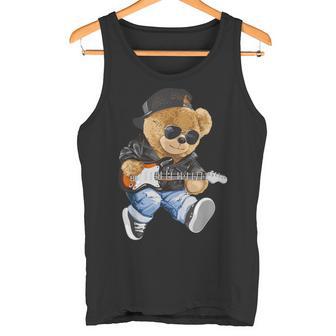 Cute Teddy Bear Playing Electric Guitar Tank Top - Geschenkecke