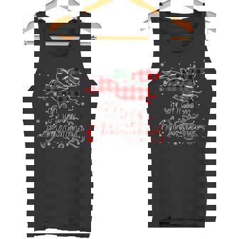 Dachshund Christmas Red Plaid Buffalo Pajamas Xmas Dog Tank Top - Monsterry
