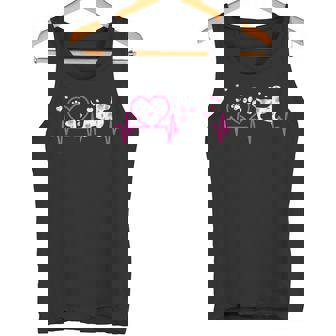 Dachshund Dog Heartbeat Floral Costume Dog Lover Tank Top - Monsterry