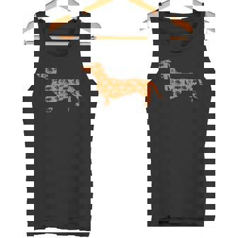 Dachshund Pumpkin Witch Bat Spooky Halloween Tank Top - Monsterry